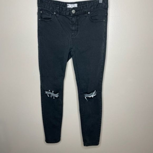 Free People Black Ripped Skinny Jeans‎